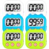ZILLEEN Digital Kitchen Classroom Timers for Kids Cooking 6pcs Wht Blu Grn