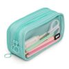 ZIPIT Half & Half Pencil Case, 3-Compartment Zipper Pouch for Girls, Mint