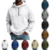 zip up sweatshirts no hood,Men's Lightweight Warm Hoodie Polar Fleece Thick Thermal Hooded Active Jacket Athletic Hoody Workout Windbreaker Coat Dark Blue