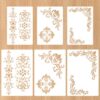 Ziuohaa 6 Pcs Floral Stencils for Painting - Border Stencils for Crafts