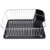 Ziyvural Iron Dish Drying Rack Countertop, 16.5x11.8in (Silver)