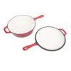 ZJchao Cast Iron Skillet Round Cast Iron Pan Pot 4QT with Lid for Multiple Stove Oven Braise Stew Fry Simmer Uniform Heat
