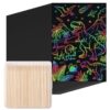 ZJO 120Pcs Scratch Art Paper Set, 60 Magic Black Rainbow Sheets and 60 Wooden Styluses, Bulk Craft Kits for Classroom Party Favors, DIY Christmas Birthday Gifts for Women Men