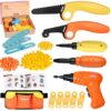 ZLemma Kids Cardboard Construction Tool Set with Electric Drill & Tool Belt -258PCS, STEM Building Kit for Creative Craft Projects, Educational DIY Engineering Toy for Boys & Girls
