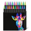 ZMoal Dual Tip Acrylic Paint Pens Double Headed Two Color Acrylic Marker Pens 24 Pieces 48