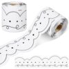 Zonon 65 ft Black with White Bulletin Board Border Classroom Decor, White