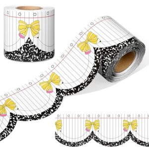 Zonon 65ft Pencil Bow Composition Scalloped Bulletin Board Border