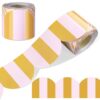 Zonon 65 ft Yellow Stripe Bulletin Board Border Retro Yellow Class Decor