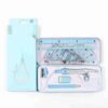 Zopsc Math Geometry Kit, 8 Pieces with Compass and Rulers (Blue)