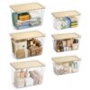 ZORXIN Trash Bag Dispenser, 6 Pack, 3 Large and 3 Small Clear PET Bins