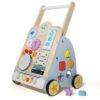 ZQsmgs Wooden Baby Walker Activity Cart, Busy Board Push Toy