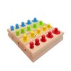 ZQsmgs Wooden Cylinder Socket Peg Toy, Sensory Training Block
