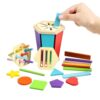 ZQsmgs Wooden Shape Color Sorting Bin Toy, Sensory Educational Toy