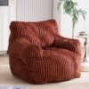 ZRongartlab Large Bean Bag Chairs for Adults with Memory Foam (Red)