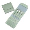 ZSRUIKJN Matcha Green Nail Clipper Eyebrow Manicure Set Decoration Folding Bag