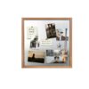 ZUBBLINORA Light Oak Wood Frame Square Magnetic Bulletin Board