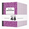 ZUBBLLE Composition Notebook 48 Pack, College Ruled Paper, Notebooks for School, School Comp Book, 9-3/4 x 7-1/2 Inches, 100 Sheets, 200 Pages Marble Covers - Purple
