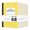 ZUBBLLE Composition Notebook 48 Pack, College Ruled Paper, Notebooks for School, School Comp Book, 9-3/4 x 7-1/2 Inches, 100 Sheets, 200 Pages Marble Covers - Yellow