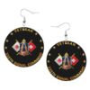 ZVPLOVJ US 335th Signal Command Veteran Leather Round Dangle Earrings for Women Double-Sided Design with Hook