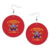ZVPLOVJ US 56th Field Command Flag Leather Round Dangle Earrings for Women Double-Sided Design with Hook