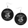 ZVPLOVJ Vintage Strategic Air Command Emblem Cold War Leather Round Dangle Earrings for Women Double-Sided Design with Hook