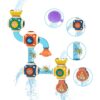 ZWYOIUG Bath Toys, STEM Baby Bathtub Toy with DIY Pipe Tubes, Cubes,Spoon, Lovely Cute Bathroom Time Spray Waterfall Shower Toy, Suitable for Toddlers Boys Girls 3 Years and up