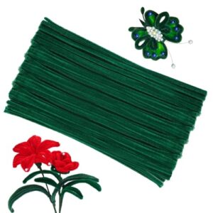 ZXIIXZ 100 Pcs Pipe Cleaners, Green Fuzzy Pipe Cleaners Craft