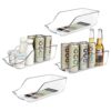 Zyerch Refrigerator Organizer Bins Set of 4, Pantry Storage, Can Dispenser for Kitchen Cabinet or Counter-top, Fridge Beverage Holder, Clear