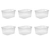 ZYUNOACYR 6 Count Tall Clear Plastic Storage Bins, Open-Top Easy Access Containers With Carry Handles, Stackable Organizer Totes For Pantry, Cabinet, Garage, Bathroom And Household Sundry