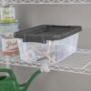 ZYUNOACYR 6 Pack 16 Quart Clear Plastic Stacker Storage Bins With Secure Latch Lids, Dark Gray Stackable Organizer Totes, Transparent Containers For Closet, Bedroom, Craft Room And Home Organization