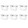 ZYUNOACYR 6 Pack Clear Hinge Lid Storage Bins With Secure Latch Lids And Comfort Carry Grips, Dark Gray Plastic Containers Offered In 20 Quart, 30 And 60 For Home, Closet And Garage(30qt)