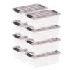 ZYUNOACYR 8 Pack 13 Quart Plastic Storage Bins, Stackable Containers with Lids for Home Office Garage Organization