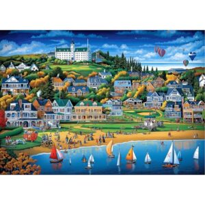 1000 Piece Jigsaw Puzzles for Adults, Vintage Coastal Town Scenic Puzzles