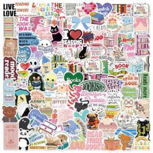 100pcs Book Stickers for Kindle, Bookish Reading Stickers for Laptop, Booktok Book Lover Clear Vinyl Case Gifts Accessories for Teens Adults