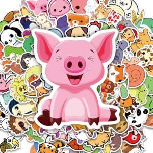 100 Waterproof Vinyl Animal Stickers for Kids, Cute Water Bottle Waterproof Laptop Stickers for Students Gifts Classroom Teacher Prizes Stocking Stuffers Sticker Pack for Kids Girls Teens(Animal-1)