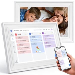 10.1" Digital Calendar, Full HD Smart Display for Family Organizer Touchscreen Desk Chore Chart, Wall/Desk Mount, Meal & To-Do Lists, Photo Frame, Ideal Gift for Mom Women