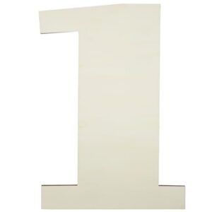 12 Inch Large Unfinished Wood Number, Paintable Unfinished Blank Wooden Numbers Board Unfinished Wood Slices for Birthday Wedding Graduate Party Wall Hang Decor - 1