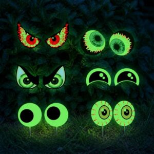 12Pcs Halloween Decorations Outdoor, Glow in the Dark Monster Eye Signs