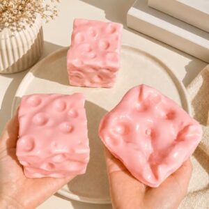 1PC Realistic Swiss Cheese Squishy Toy – Dough Texture Stress Relief Fidget Toy for Adults, Anxiety Relief Sensory Tool, Unique Desk Decor, Not Edible