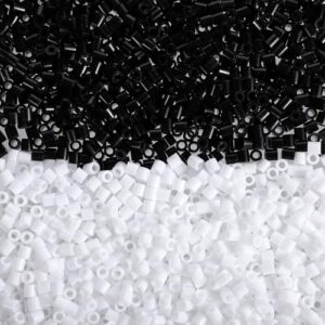 2000pcs Fuse Beads 5mm Black White Fuse Beads Kit Melty Bead Bulk Iron Bead for Arts and Crafts Birthday Gifts