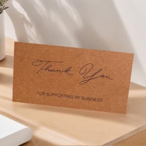 200 Pieces Thank You for Your Order Cards Customer Appreciation Note Cards Thank You for Supporting My Business Card for Small Business Owners Stores Online Retailers 3.5 x 2 Inch (Brown)