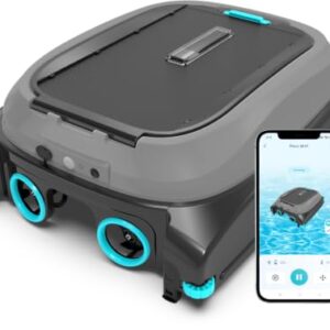 [2026 NEW] Pleco SK01 Solar Pool Skimmer Robot with APP, Black Blue