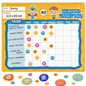 26 Chore Charts Behavior Reward Chart System, Reward Chart for Kids, Behavior Chart for Home & School, Behavior Chore Chart with 1408 Reward Stickers to Motivate Responsibility & Good Habits