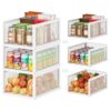 3 Pack Stackable Wire Pantry Organizers and Storage Basket, Pantry Kitchen Storage Shelf, Open Front Access, Pull-out & Space Saving Fruit Basket Stand, Storage Bins for Food Snack Can Onion Potato