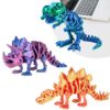 3PCS 3D Printed Dinosaur Skeletons, 3D Printed Dragon Animals Toys Set, T-Rex Triceratops Stegosaurus Fidget Toys Adults Desk, Poseable, Articulated Joints, Easter Basket Stuffers, Home Decor