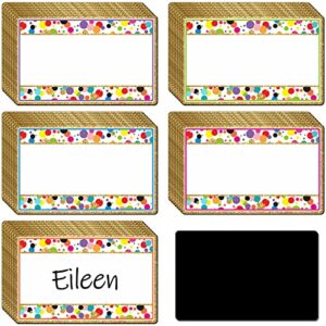 40 Pieces Magnetic Dry Erase Labels 3.15"x 2" Confetti Reusable Name Tags Back to School Colorful Magnets Plates for Classroom Whiteboard Magnets Refrigerator Crafts