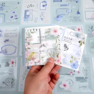 40 Sheets Sticker Book, Pre-Cut Washi & PET Material Stickers