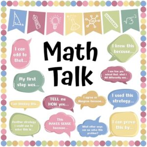 43 Pcs Math Talk Bulletin Board Set for Classroom Decorations, Pastel