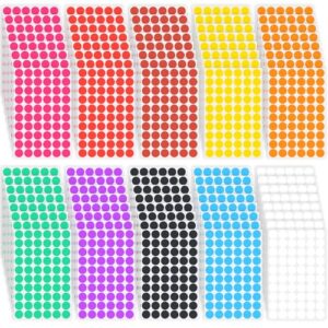 4800 Pcs Colored Dot Stickers, 1/2 Inch Round Color Circle Dot Labels