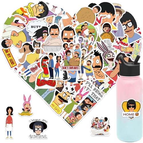 50PCS Cartoon Anime Bob Stickers Funny Cartoon Anime Deals Laptop Water Bottle Bike Skateboard Luggage Computer Snowboard Stickers for Teens (bob)